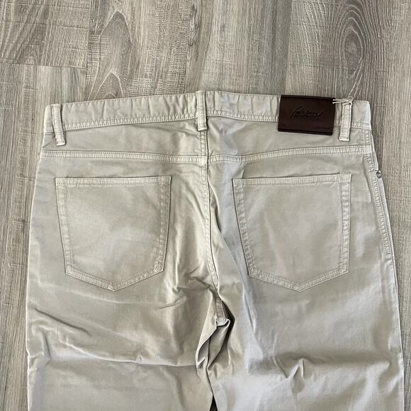 Brioni Men's Khaki Cotton Stretch Garment Dye Straight Trousers SN Meribel 38x34 - Picture 10 of 11